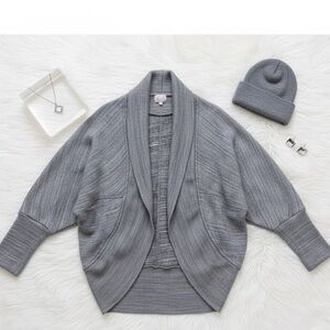Wilfred Gray Ribbed Shawl Collar Cardigan
